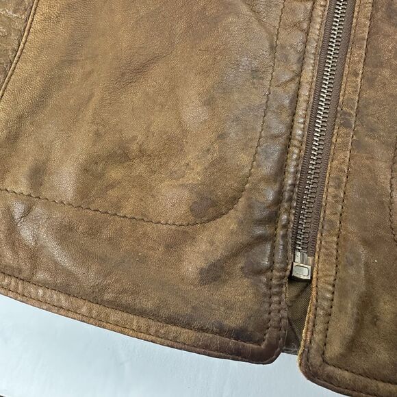 VTG Banana Republic Leather Safari Photo Vest Cotton Quilted Liner Men’s Size S - Picture 11 of 16